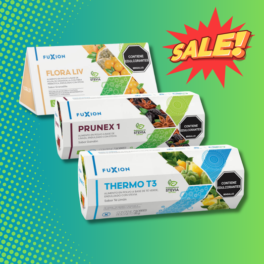 COMBO DETOX FUXION PRUNEX + FLORA + THERMO T3